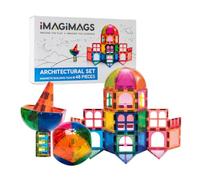 Magnetic Building Tiles, 48 Piece Architectural Set for Boys Girls Kids, Educational Creative Learning Activity Building Block Toddler Toys, Stem, Children Ages 3 Years +