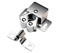 Magnetic Cabinet Door Catch - Heavy Duty Cold Rolled Steel Latch | Universal Silver Bumper For Secure Closing, Hardware Replacement For Kitchen Cupboards Closets and Wardrobes