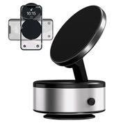 Magnetic Car Phone Mount - Rotatable Vacuum Suction Holder, Foldable Space Saving Phone Stand With Secure Design | Convenient Automobile Accessory For Cell Phones Tablets Dashboard Vehicle Use