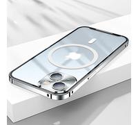 Magnetic Case For Iphone 14 13 12 11 Pro Max Frosted Ultra Thin Metal Aluminum Alloy Glass,Blue,For Iphone 12 Pro Max, YHNNH, Silver, for iPhone 12
