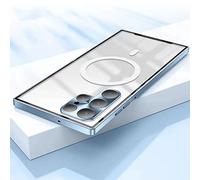 Magnetic Case For Samsung S23 S22Ultra Note 20Ultra S21Fe S20Fe Metal Aluminum Alloy Frosted Ultra Thin Case,Green,For Samsung S21 Fe, YHNNH, Blue, For Samsung S21