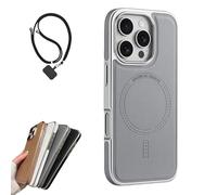 Magnetic Charging Leather Case for iPhone,Genuine Leather Phone Case,Compatible with MagSafe Wireless Charging,Ultra Thin Case for iPhone 16/15/14/13 Pro Max (For iphone 13ProMaX,Silver-Gray)
