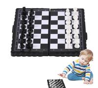 Magnetic chess pieces stay securely in place for travel, outdoor play and f