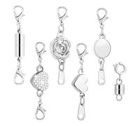 Magnetic Clasps, Jewelry Closures, 1.77x0.24 Inches, Necklace Extenders, Strong Lobster Clasp Connectors with Easy Attachment for Jewelry Making, Women, Girls, Daily Wear, Travel, Holiday, Home, Gift