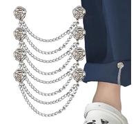 Magnetic Clothing Clips - Multi Use Chain Fasteners Set Of 4, Strong Grip Outfit Adjuster Clips | Durable Fashion Fixing Solution For Scarves Turbans Headbands Layer Adjustment Daily Wear Accessory