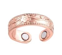 Magnetic Copper Ring - Open Band Design | Plum Blossom Style, Adjustable