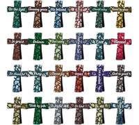 Magnetic Cross Bookmarks for Christian Women, Bible Learners, Readers, Teachers & Students, Magnetic Page Clips/Bible Bookmarks, Cute with Inspirational Quotes (D(24pcs))