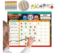 Magnetic Daily Routine Chart: The 12.2 inch reward chart for kids attaches easily to refrigerators or magnetic boards providing a clear visual aid for daily tasks and helping children track progress w