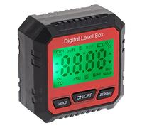 Magnetic Digital Angle Finder, High Precision LCD Inclinometer Protractor with 0.1° Accuracy, IP54 Portable Angle Finder Tool Level Box for Carpentry Building Masonry (Red)