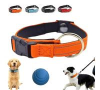 Magnetic Dog Collar, Collars for Senior Dogs, Magnetic Safety Reflective Dog Collar, Adjustable, Double-Layer Fabric with Breathable for Most Dogs (Orange)