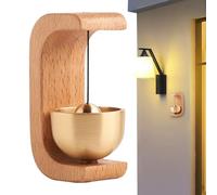 Magnetic Door Chime - Natural Beech and Brass Magnetic Chimes with Adhesive, Wood Bell | Door Bell - for Homes Shops Restaurants Garden Gates and Housewarming Entrance Decoration.