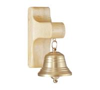 Magnetic Door Chime - Wood and Brass 5.6x5.3x7.2cm | Magnetic Wooden Wind Chime | Shopkeepers Bell | Decorative Magnetics Wooden Chimes Reminder Door Bell For Home Shop and Entryway Use