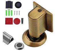 Magnetic Door Stopper, Upgrade Magnetics Doors Stoppers for Bottom, No Drill Installation Invisible Design, Wall and Floor Protection, Universal Fit for Interior Doors and Home Use (Gold 1)