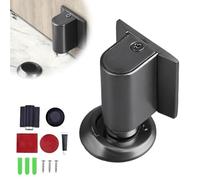 Magnetic Door Stopper, Upgrade Magnetics Doors Stoppers for Bottom, No Drill Invisible Doorstops for Inside Outside, Magnetic Door Stops Door Catch Holder Keep Door Open (Dark Gray)