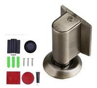 Magnetic Door Stopper, Upgrade Magnetics Doors Stoppers For Bottom, No Drill Invisible Doorstops For Inside Outside, Duty Magnetic Catch Holder To Keep Doors (Bronze)