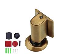 Magnetic Door Stopper, Upgrade Magnetics Doors Stoppers for Bottom, No Drill Invisible Doorstops for Inside Outside, Magnetic Door Stops Door Catch Holder Keep Door Open (Brass)