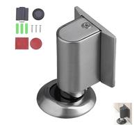 Magnetic Door Stopper, Upgrade Magnetics Doors Stoppers for Bottom, No Drill Invisible Doorstops for Inside Door, Duty Magnetic Catch Holder To Keep Doors (Gray)