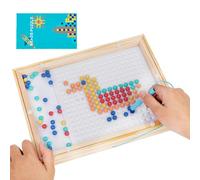 Magnetic Dots Board - 9.84x8.07x0.87inch Magnetic Drawing Boards With Pen Preschool Learning Educational Large Stencil Art,Travel Dot Beads Doodle Board,for Kids Children Boys Girls Students