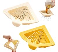 Magnetic Drainage & Filter Basket, 2026 New Punch-Free Triangular Sink Strainer with Twist-Open Bottom, Collapsible Kitchen Sink Filter Basket, Corner Sink Trash Catcher for Food Waste (2Pcs-B)