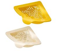 Magnetic Drainage & Filter Basket, Punch-Free Triangular Sink Strainer with Twist-Open Bottom, Strong Magnetic Fix, Food Scraps Catcher for Washing Fruits & Vegetables (White+Yellow)