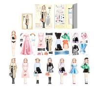 Magnetic Dress Up Dolls - Princess Fashion Magnet Game Set, Paper Pretend Play Toy, Styling Activity Kit, Portable Travel Entertainment Playset, Interactive Outfit Change System With Multiple Design