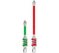 Magnetic Drill Bit Set, 2 Pieces Screw Tool, Spring Loaded Metal Driver for Mechanic Electronics Craft Concrete Drywall Building Repair Home Maintenance Fastening Precision Project
