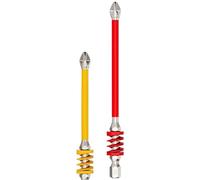 Magnetic Drill Bit Set, 2 Pieces Screw Tool, Spring Loaded Metal Driver for Mechanic Electronics Craft Concrete Drywall Building Repair Home Maintenance Fastening Precision Project
