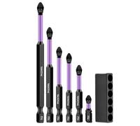 Magnetic Drill Bit Set | 6 Pieces Shock Drivers Tip,Shock-resistant Anti-Slip Bits For Construction Woodworking Metalworking Automotive Maintenance
