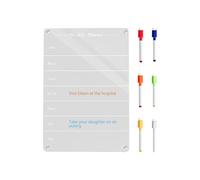 Magnetic Dry Erase Board - Weekly Meal Planner Boards, Acrylic Magnetic Weekly Meal Planners With 6 Markers, Refrigerator Clear Week Task Calendar For Kitchen Dining Room Restaurant Classroom