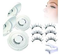 Magnetic Eyelashes, Magnetic Eyelashes with Applicator, Reusable Magnetic Eyelashes, Eyelash Magnetic Eyelashes, Easy to Put on, No Glue Or Liner Needed (01+02+03)
