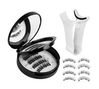 Magnetic Eyelashes, Waterproof Fake Lashes Applicator, Black 2 Pairs Portable Makeup Lashes, Convenient Easy Application, Long Lasting for Travel, Studio, Home