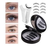 Magnetic Eyelashes, Waterproof Reusable False Lashes with Applicator, 2 Pairs of Natural Look Eyelashes for Makeup at Home, Beauty Studio, Cosmetic Bag, Travel or Daily Wear Use