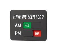 Magnetic Feeding Reminder - AM PM Slider Sign | 4.69x3.9x0.2in Wood Pet Feeding Magnet with Adhesive Option for Kitchen, Refrigerator, Home Routine, Dog Training, Appetite Control, Weight Management