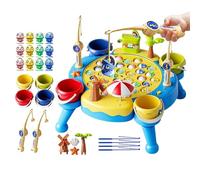 Magnetic Fishing Game | ABS, 11.4in X 11.4in X 7.1in | 360° Rotating & Sound Electric Fishing Toy For Kids 3+ | Multiplayer Interactive Play Set