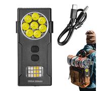 Magnetic Flashlight, recargable Flashlight Key Chain, Long Battery Life Clip, Adjustable Beam, Multifunctional Mini antorcha para exterior Hiking, Safety Warning, Camping,