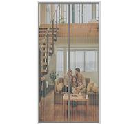 Magnetic Fly Screen Door Insect Mosquito Door Screen,135x210cm (53.14x82.67in) Magnetic Top-to-Bottom Seal Snaps Shuts Automatically, for Anti Mosquito or Anti Pest Magnetic Soft Door-Gray