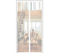 Magnetic Fly Screen Door Insect Mosquito Door Screen,140x270cm (55.11x106.29in) Magnetic Top-to-Bottom Seal Snaps Shuts Automatically, for Anti Mosquito or Anti Pest Magnetic Soft Door-White