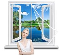 Magnetic Fly Screens for Window 80x190cm White Heavy Duty Mesh Curtain with Full Frame Magnets & Magic Tape, Hands Free Fly Bug Mosquito Door Curtain