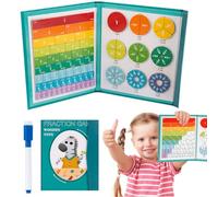 Magnetic Fraction Demonstration Book, 1 Set Math Teaching Aid, Upgraded Magnetic Fraction Tiles, With 10 Brilliant Colors, For Teaching Enhance Mathematical Skills (zebra)