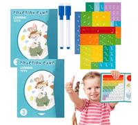 Magnetic Fraction Demonstration Book, 1 Set Math Teaching Aid, Upgraded Magnetic Fraction Tiles, With 10 Brilliant Colors, For Teaching Enhance Mathematical Skills (2 * Rabbit)