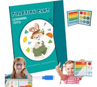 Magnetic Fraction Demonstration Book, 2025 New Magnetic Fraction Educational Puzzle Fraction Tiles and Circles, Math Manipulatives Learning for Teaching, Enhance Mathematical Skills (Rabbit)