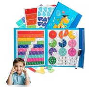 Magnetic Fraction Demonstration Book, 2025 New Magnetic Fraction Educational Puzzle Fraction Tiles and Circles, Learning for Teaching, Enhance Mathematical Skills (C)