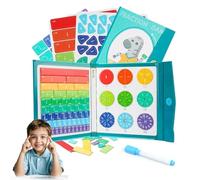 Magnetic Fraction Demonstration Book, 2025 New Magnetic Fraction Educational Puzzle Fraction Tiles and Circles, Learning for Teaching, Enhance Mathematical Skills (A)