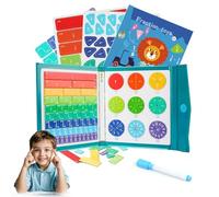 Magnetic Fraction Demonstration Book, 2025 New Magnetic Fraction Educational Puzzle Fraction Tiles and Circles, Learning for Teaching, Enhance Mathematical Skills (B)