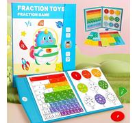 Magnetic Fraction Demonstration Book, Educational Highiy Magnetic Fraction Tiles & Fraction Circles, Fractions Manipulatives,1 Set Math Teaching Aid-102 PCS for Enhance Mathematical Skills (2pcs)