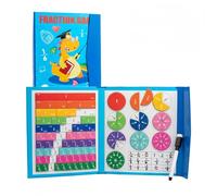 Magnetic Fraction Demonstration Book, Educational Puzzle Magnetic Fraction Tiles, Math Manipulatives for Elementary School, Circlestoy for 4,5th Grade (Giraffe Style+ Pen)