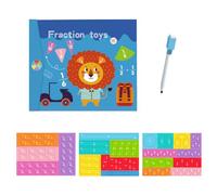 Magnetic Fraction Demonstration Book, Educational Puzzle Magnetic Fraction Tiles, Math Manipulatives for Elementary School, Circlestoy for 4,5th Grade (Lion Style+ pen)