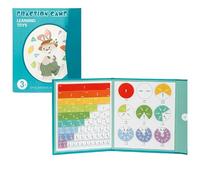 Magnetic Fraction Demonstration Book, Educational Puzzle Magnetic Fraction Tiles, Math Manipulatives for Elementary School, Circlestoy for 4,5th Grade (Bunny Style)