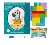 Magnetic Fraction Demonstration Book, Educational Puzzle Magnetic Fraction Tiles, Math Manipulatives for Elementary School, Circlestoy for 4,5th Grade (Zebra style+pen)