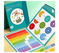Magnetic Fraction Demonstration Book, Fraction Learning Building Block Set, Math Puzzle Learning Building Block Set, Montessori Fractions Manipulatives (2pcs)